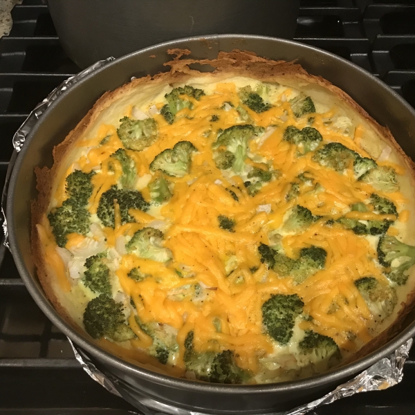 Broccoli Quiche with Mashed Potato Crust