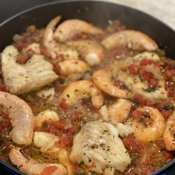 Cod in Tomatoes with Wine