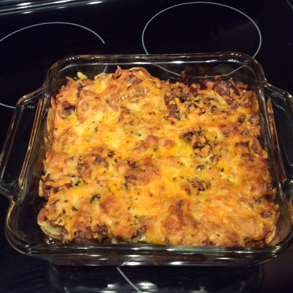 Hot Sausage Links and Beans Casserole