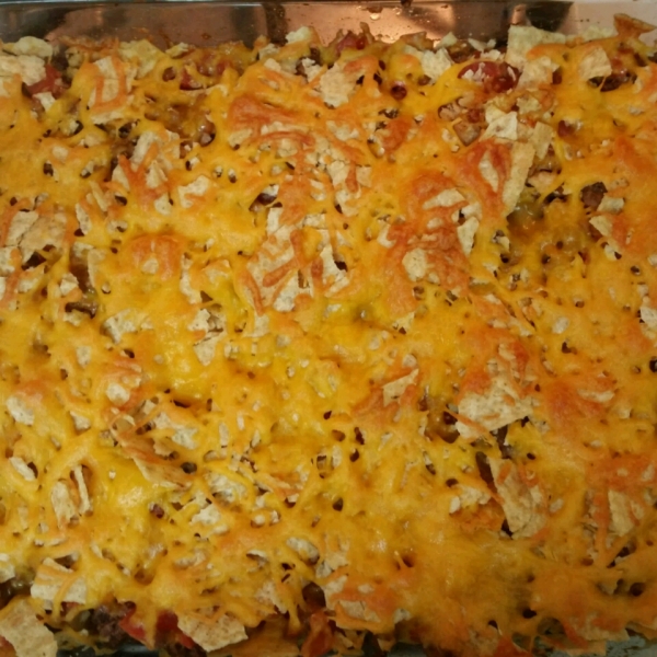 Spicy Beef Nacho Bake