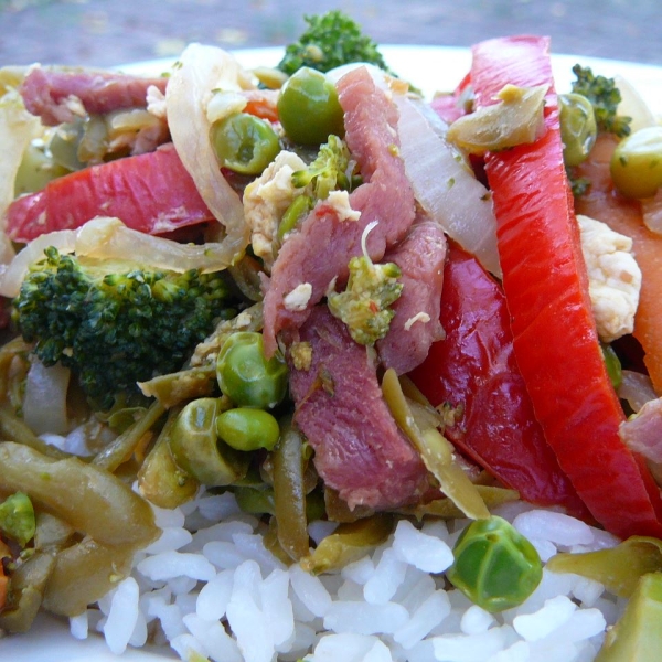 Leftover Ham and Vegetable Medley