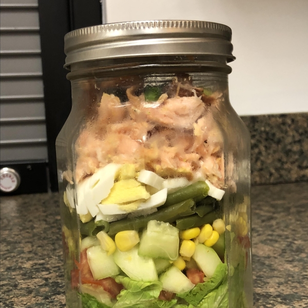 Layered Salmon Cobb Salad