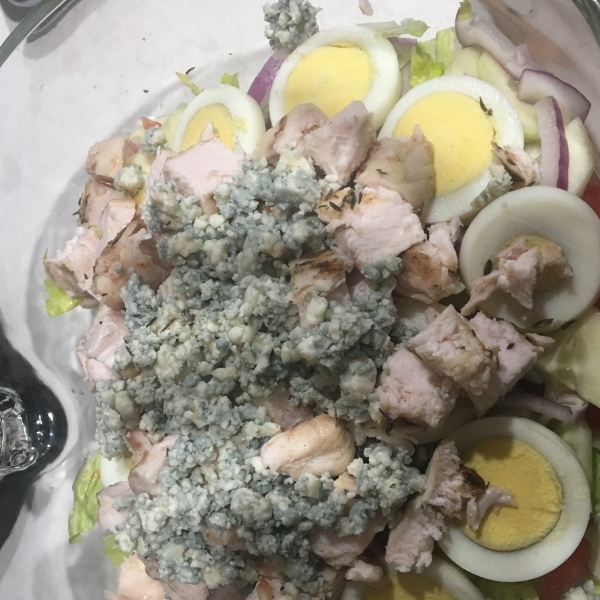 Layered Salmon Cobb Salad