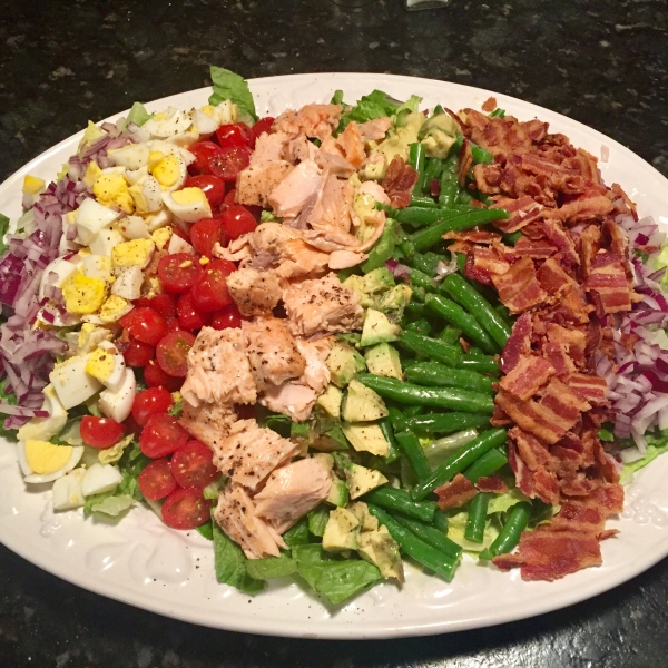 Layered Salmon Cobb Salad