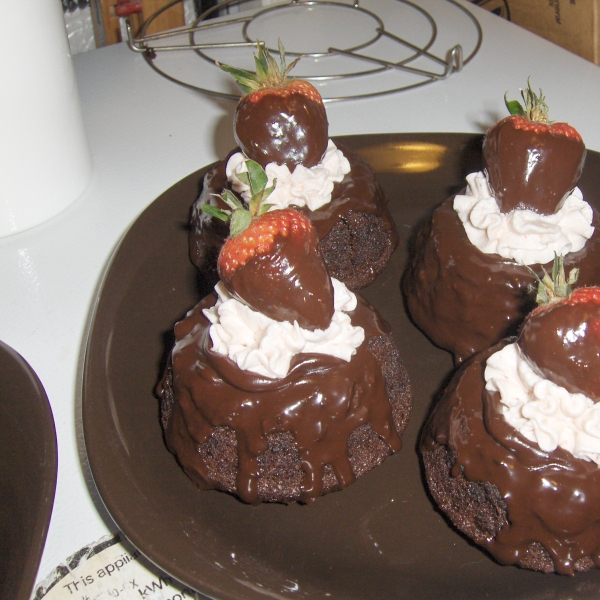 Dark Chocolate Ganache Brownie Cakes