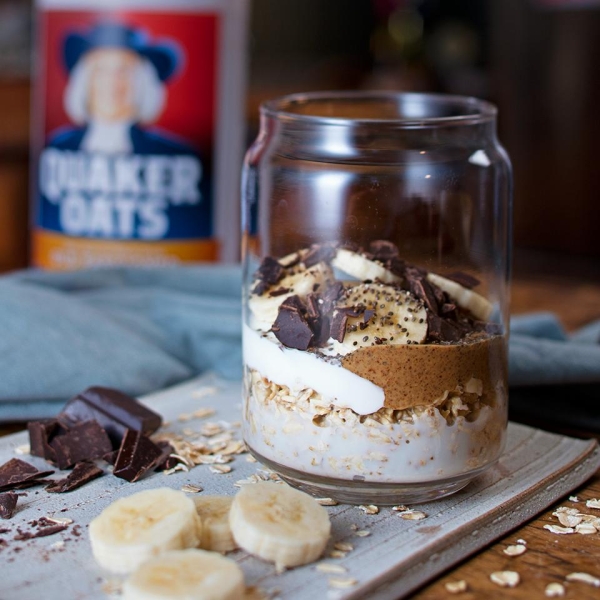 Chocolate Almond Banana Overnight Oats