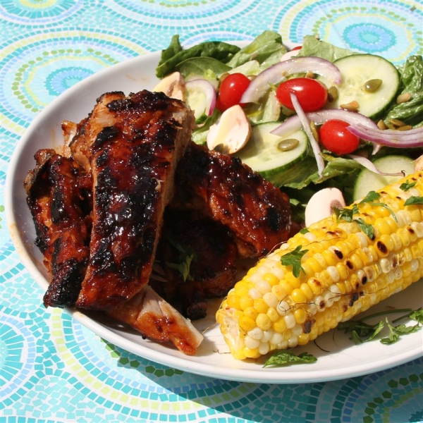 Spicy Smoked Back Ribs with Maple Glaze