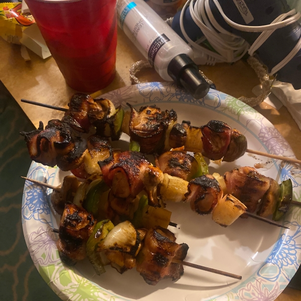 Chicken and Bacon Shish Kabobs