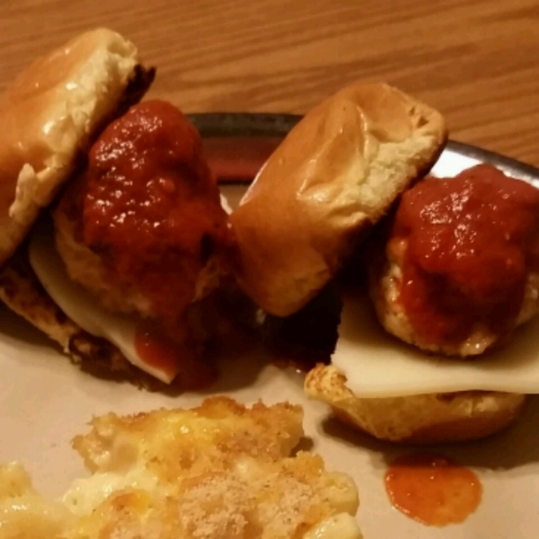 Chicken Parmesan Meatball Sliders