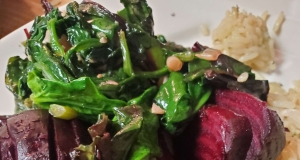 Roasted Beets and Sauteed Beet Greens