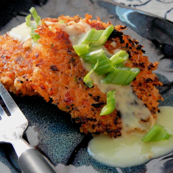 Golden Rice Cakes with Sweet Potato-Ginger Sauce