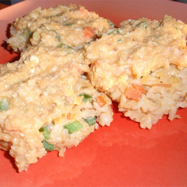 Golden Rice Cakes with Sweet Potato-Ginger Sauce
