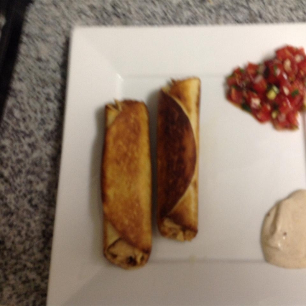 Spicy Alfredo Chicken Bacon Taquitos