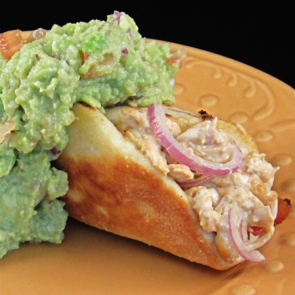 Spicy Alfredo Chicken Bacon Taquitos