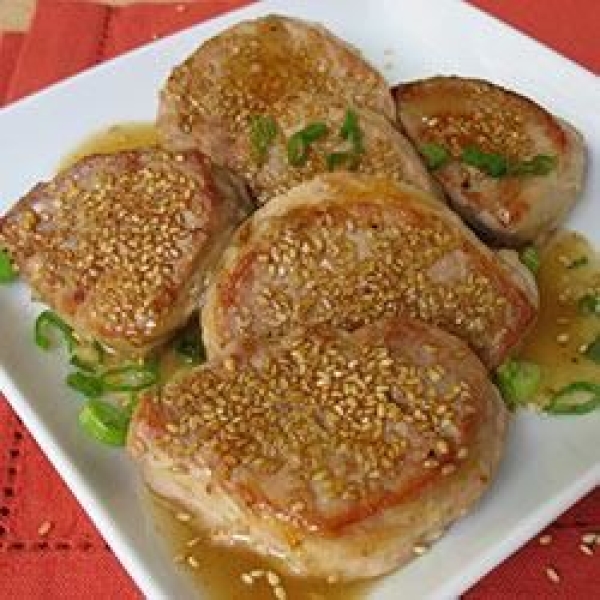 Sesame Sake Pork Medallions