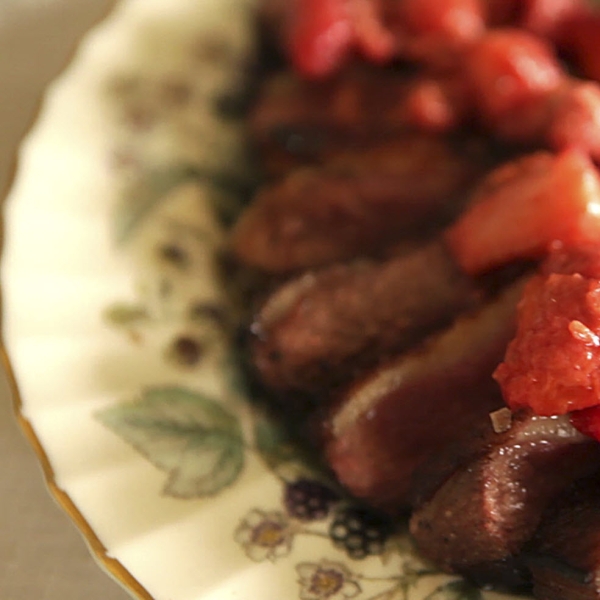 Duck Breast with Three Red Fruits