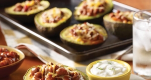 BUSH'S® Baked Avocado Stuffed with Sriracha Beans