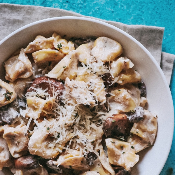 Creamy Mushroom Tortellini Alfredo