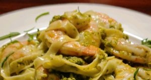 Light Shrimp and Pesto Pasta