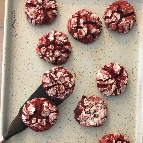 Red Velvet Crinkle Cookies
