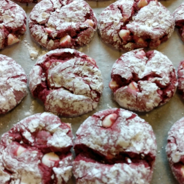 Red Velvet Crinkle Cookies