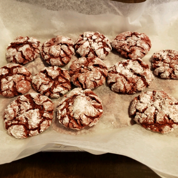 Red Velvet Crinkle Cookies