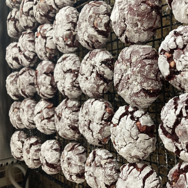 Red Velvet Crinkle Cookies