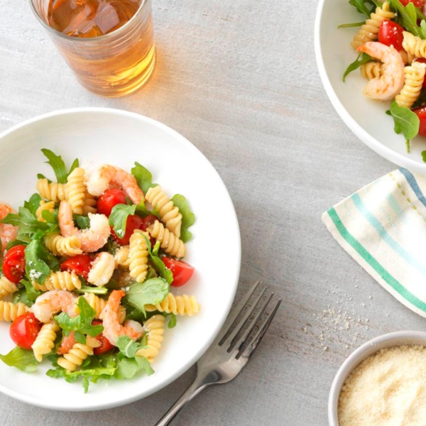 Weeknight Shrimp and Arugula Rotini with Ready Pasta