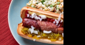 Fried Bacon Wrapped Hot Dog