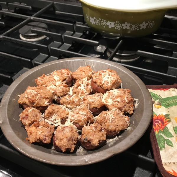Blue Bacon Stuffed Mushrooms