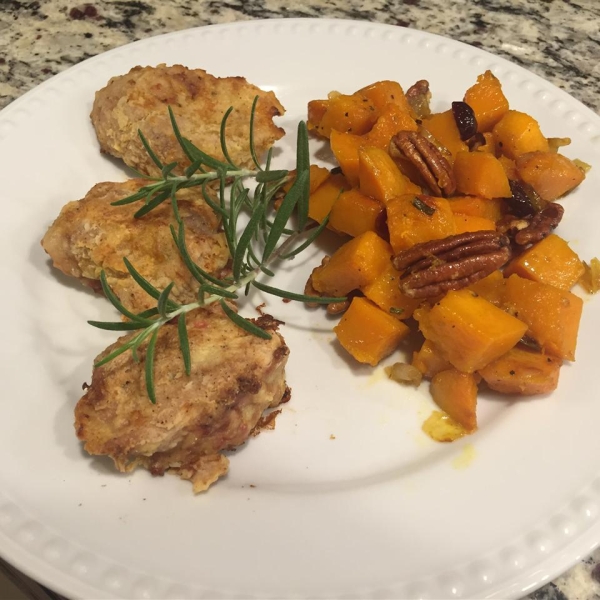 Butternut Squash with Onions and Pecans