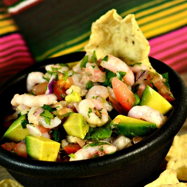 Pico de Gallo with Avocado and Shrimp