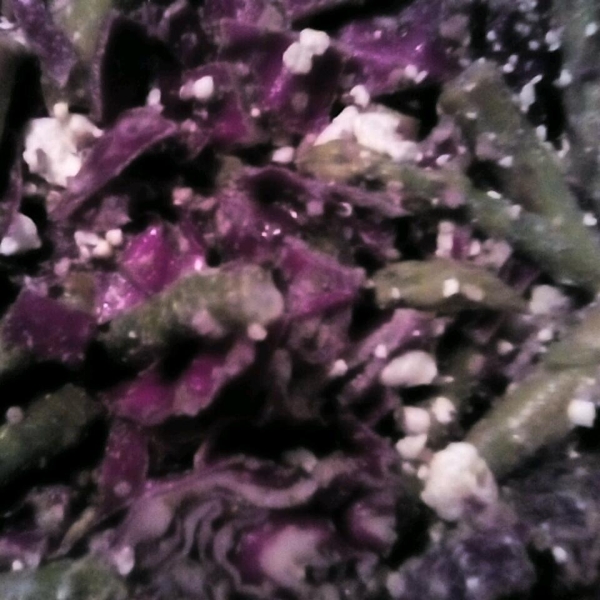 Red Cabbage-Asparagus Salad with Tahini Dressing
