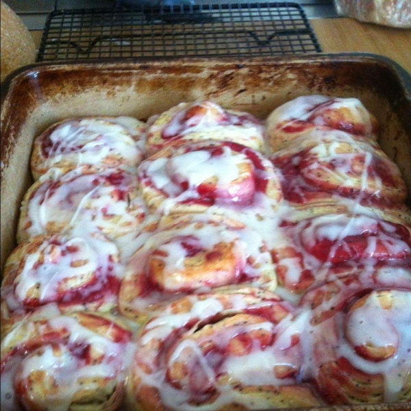 Deluxe Lemon Poppy Seed Rolls with Raspberry Filling