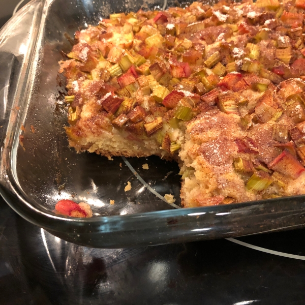 Sour Cream Rhubarb Coffee Cake