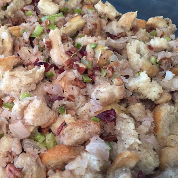 Pecan and Apricot Sourdough Bread Stuffing