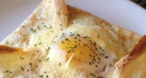 Breakfast Crepes with Ham, Vegetables, and Egg