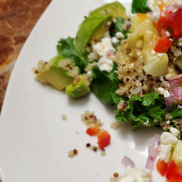 Kale, Quinoa, and Avocado Salad with Lemon Dijon Vinaigrette