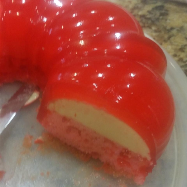 Ruby's Strawberry Jell-O® Flan Cake