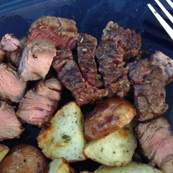 Caprese Bison Sirloin Steak with Bow Tie Pasta