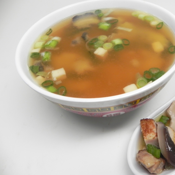 Miso, Chicken, and Green Onion Soup