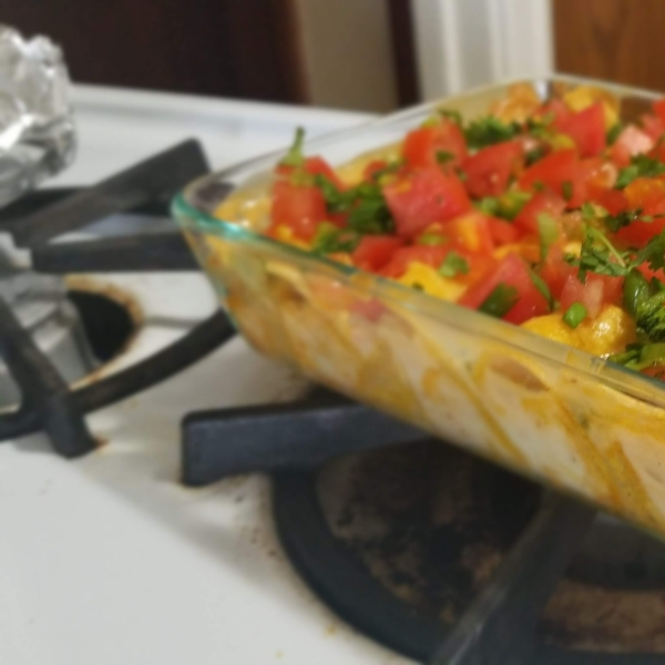 Cheesy Poblano Chicken Enchiladas