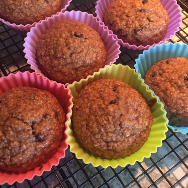 Flourless Banana Chocolate Chip Muffins