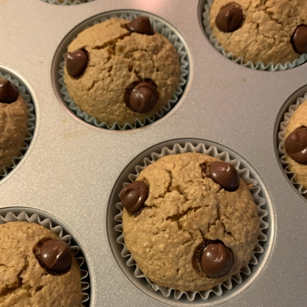 Flourless Banana Chocolate Chip Muffins