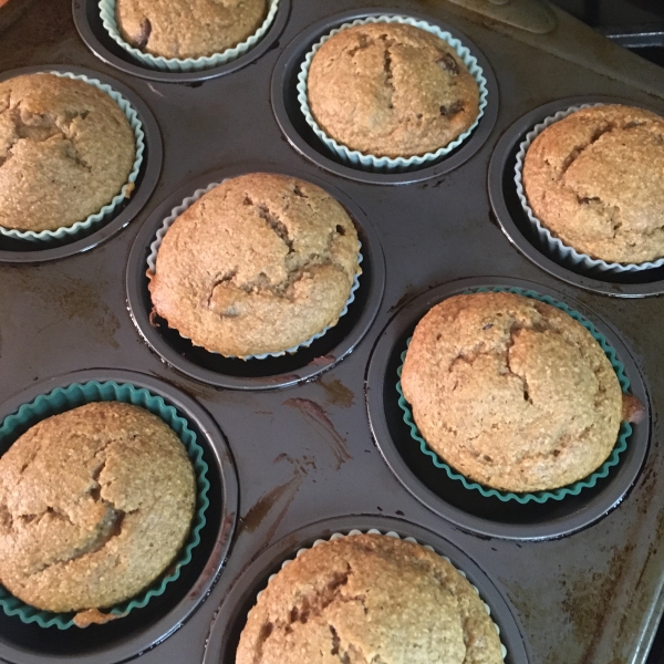 Flourless Banana Chocolate Chip Muffins