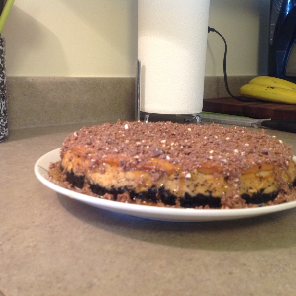 TOBLERONE-Topped Caramel Cheesecake