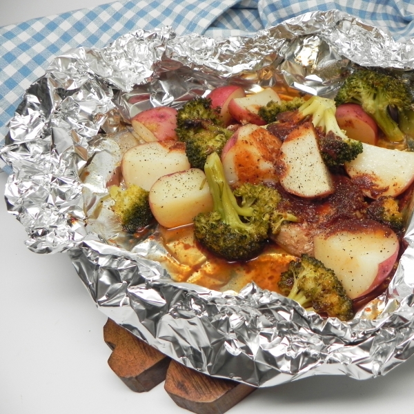 BBQ Pork Chop Foil Packs