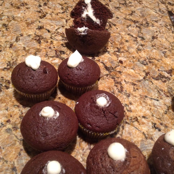 Cream Filled Chocolate Cupcakes