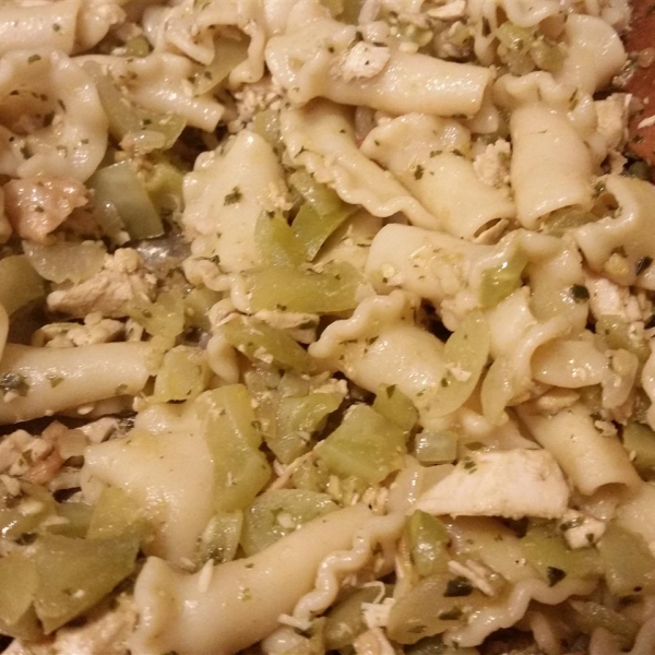 Green Tomato Pasta Toss