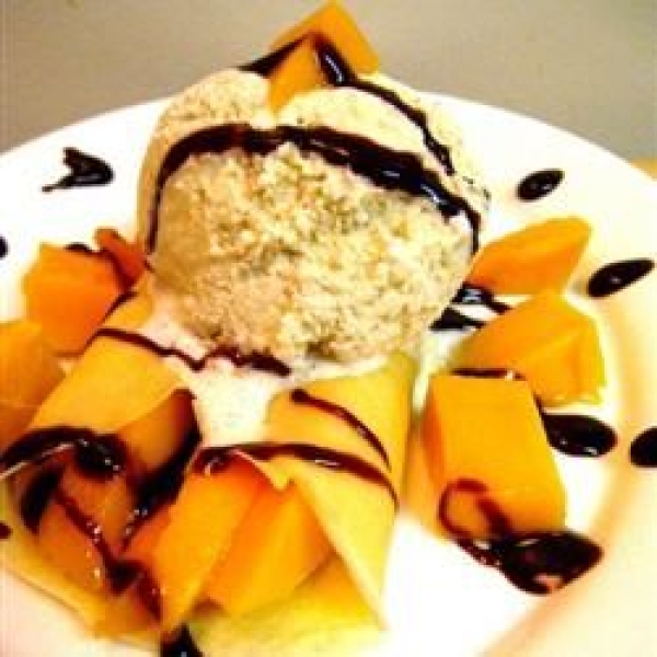 Mango Crepes a la Mode